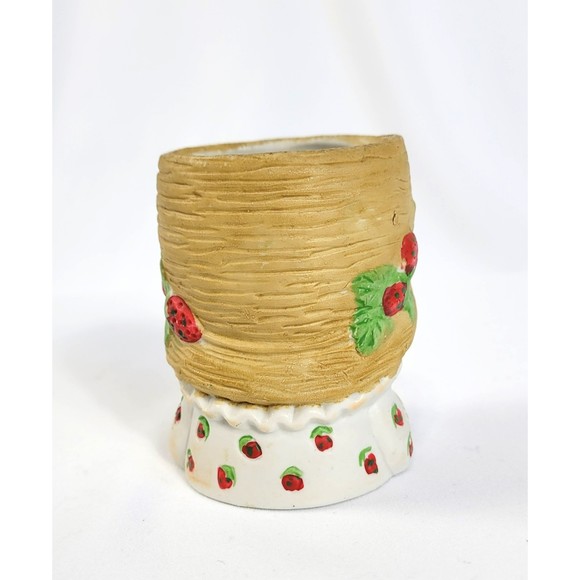 JASCO Sweet Keepers head vase Bisque PORCELAIN GIRL eating strawberries 1980 - Picture 5 of 8